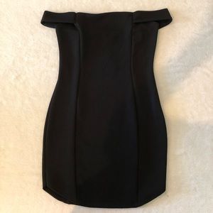 Off the shoulder body con dress